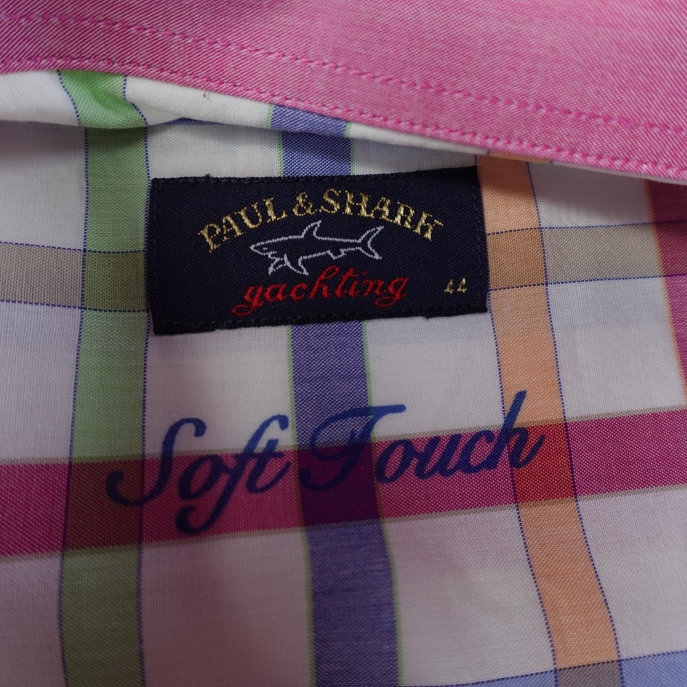 Paul & Shark Yachting Shirt Mens 44 Soft Touch Plaid Button Down Long Sleeve - Picture 9 of 13